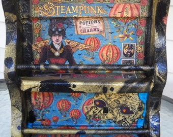 Steampunk Debutante Spells Two Tier Collage Wall Shelf