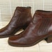 Vintage Lady's Brown Leather Ankle Boots Size EUR 36 / US Woman 6