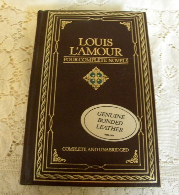 Louis Lamour genuine Leather bound collector book 4 complete