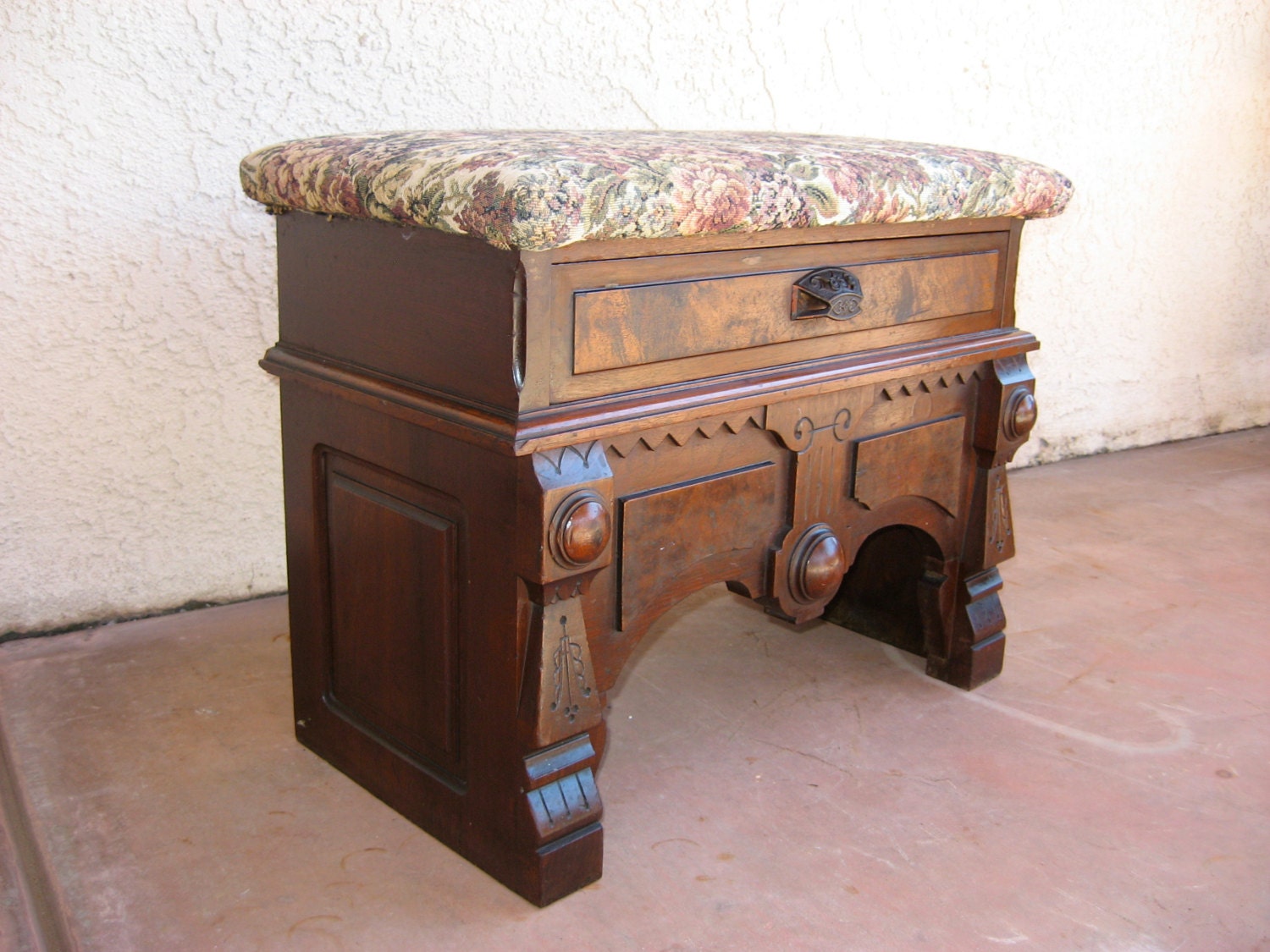 Antique Victorian Eastlake Slipper Bench Ca 1870