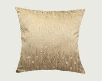Decorative Pillow case, Gold Sand color fabric with patterns Throw pillow case, fits 18" x 18" insert, Cushion case, Home Decor