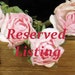 Reserved Listing for Sherrie