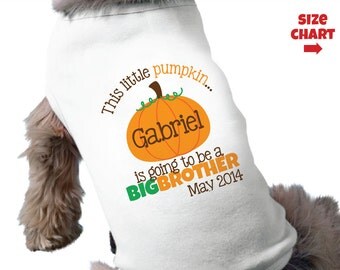 Pumpkin Big Brother Dog Shirt - Pumpkin's Going To Be A Big Brother - Pumpkin Dog Shirt - Pregnancy Announcement