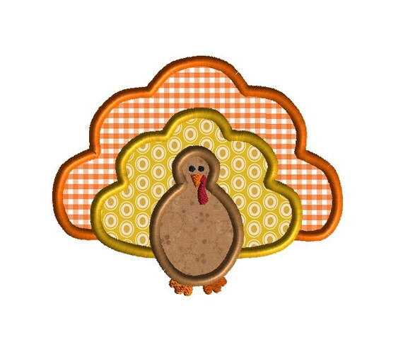 Turkey II Applique Machine Embroidery DesignINSTANT DOWNLOAD