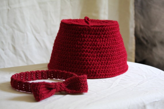 crochet pattern with hat ties PATTERN Fez Bow Tie And Etsy on by CROCHET PDF CreativeExcess