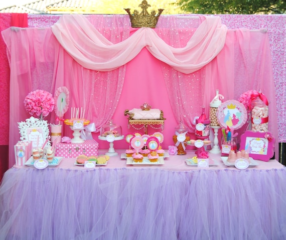 PRINCESS Birthday Party - COMPLETE - Disney Princess Party- Girls Birthday- Bridal Shower- Pink Princess Party- Princess Birthday-Printables