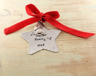 Personalized Ornament Family Christmas Ornament Hand Stamped