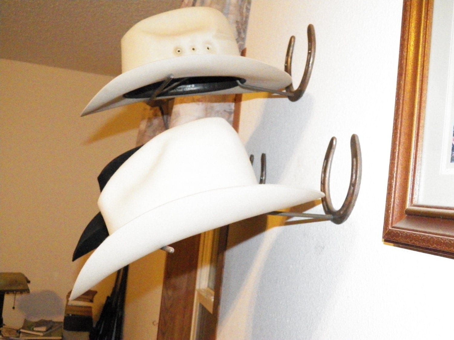 Custom Horseshoe Cowboy Hat Rack made from Your Favorite