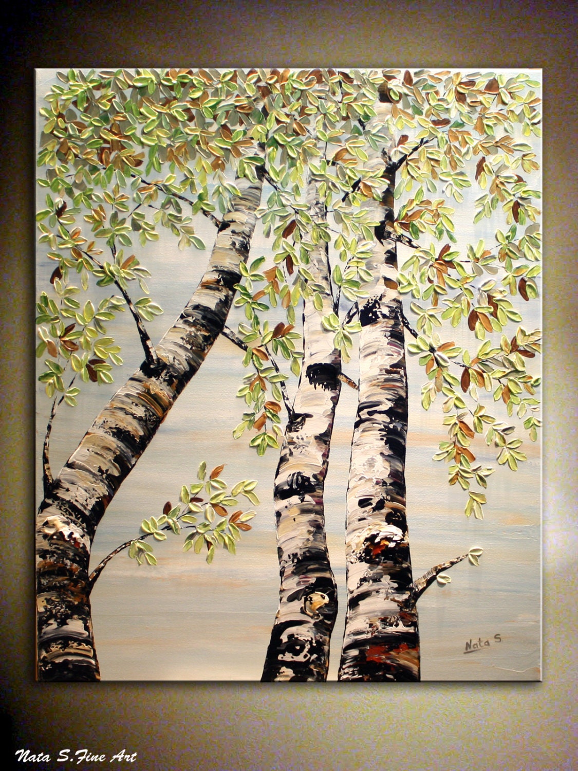 Silver Birches ORIGINAL Painting Landscape Contemporary
