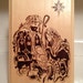 Christmas Nativity Plaque--woodburned/pyrography/Christ/Jesus/Mary/Joseph/Wise men/star of bethlehem
