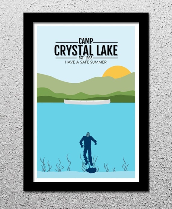 Camp Crystal Lake Original Art Print Poster by kreepykustomz