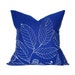 18" x 18" Designer Pillow Cover / Decorative Throw Pillow / Accent Cushion Cover / Pillow Case (Blue Leaves)