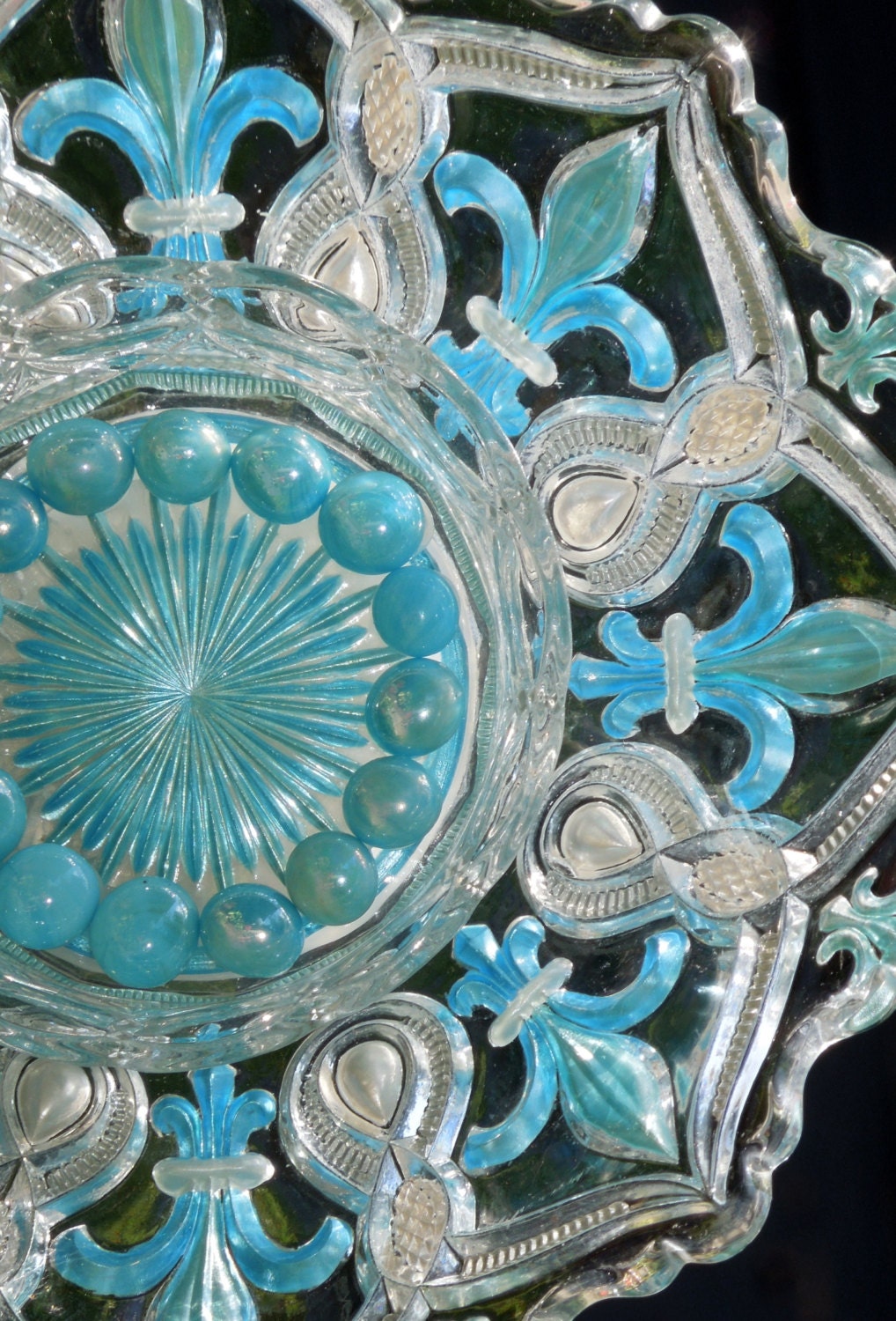 Glass Plate Garden Art Yard Art Sun Catcher on Etsy