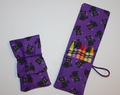 Crayon Roll Halloween Party Favors, Black Cats Crayon Rollup, holds up to 6 Crayons School Parties Il_170x135