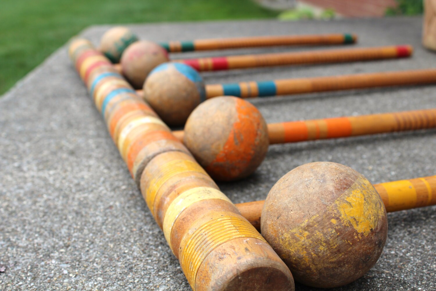 Vintage Lawn Game Croquet Mallets