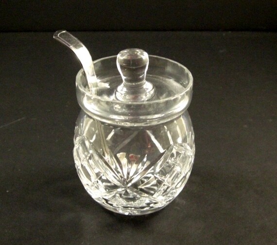Download Cut Glass Crystal Mustard Jar with Spoon // from UBlinkItsGone Yellowimages Mockups