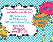 Unique lorax invitation related items | Etsy