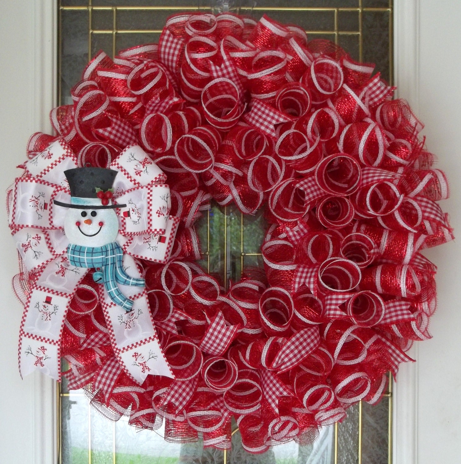 Christmas Mesh Ribbon Wreath - Holiday Time Christmas Decor 18