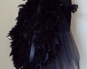 NEW Black Swan Feather Raven Burlesque Bustle Belt all sizes available