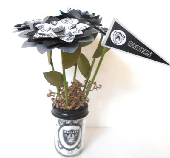 Oakland Raiders Handmade Paper Flower Bouquet