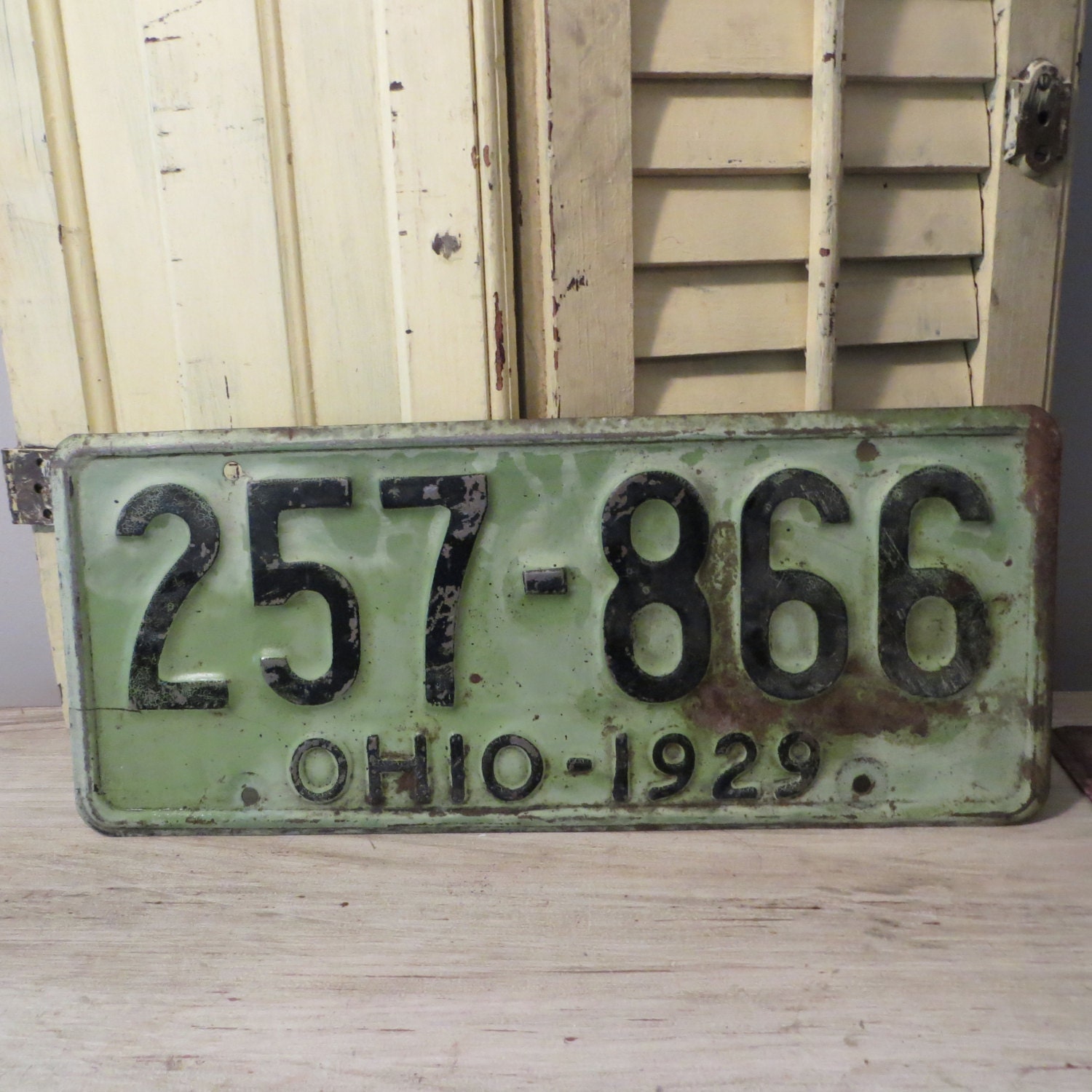 1929 Antique Ohio LIcense Plate Ohio License by oZdOinGItagaiN