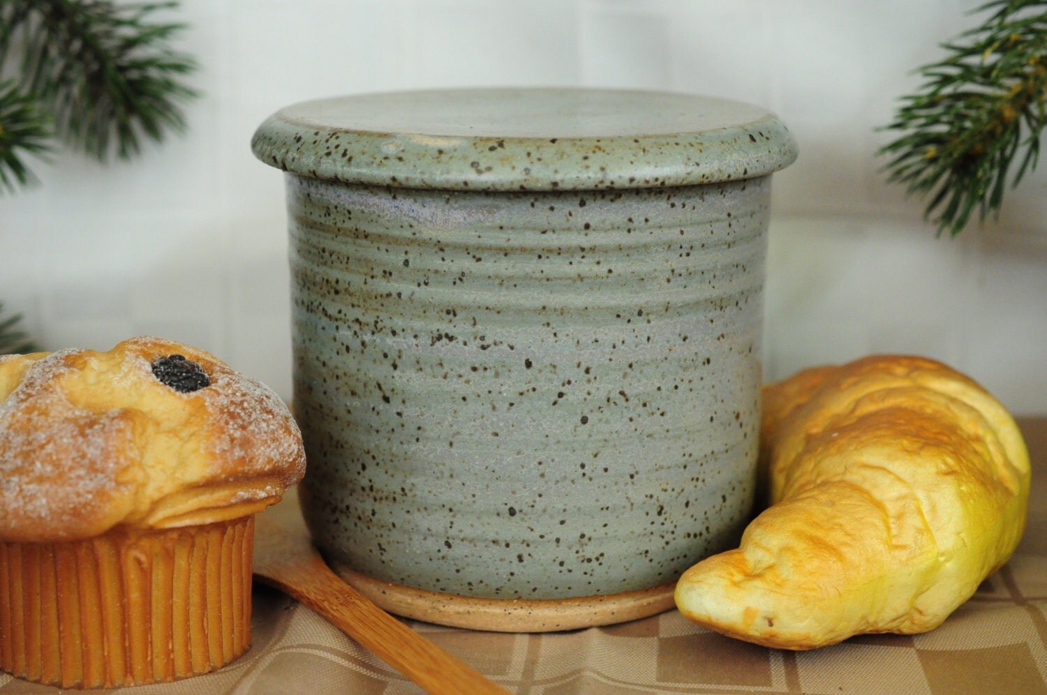 French Butter Keeper/Butter Bell in High Fire Glaze. Approx. 3