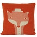 Decorative Pillow - Mr.Fox - soft knitted pillow - orange, ecru, 18x18, includes insert