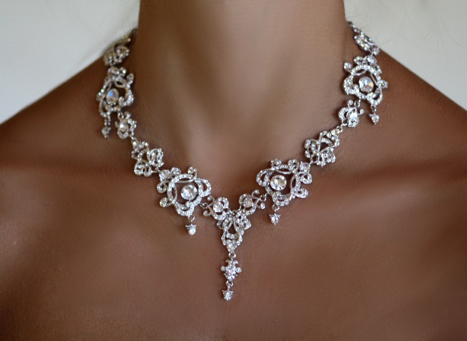 Swarovski Bridal Necklace Crystal Necklace Bridal Necklace   Il Fullxfull.474625811 Tg5w 