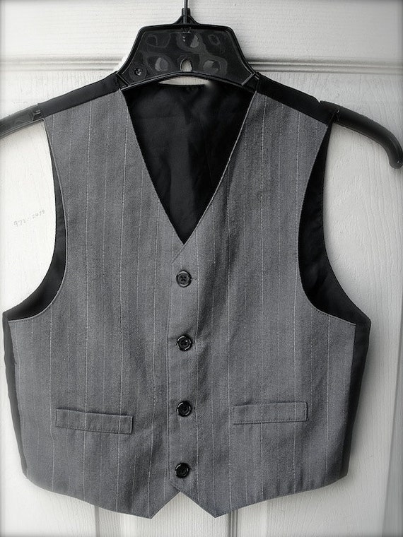 vintage grey pinstripe vest for boys grey vest grey with