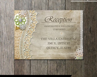 Rustic Lace Wedding Stationery Featuring 2 deer Digital