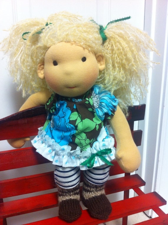 New Handmade Waldorf doll 13" tall