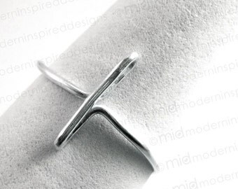 Cross Ring - Christian Jewelry - Je sus - Sterling Silver - 925 - Wire ...