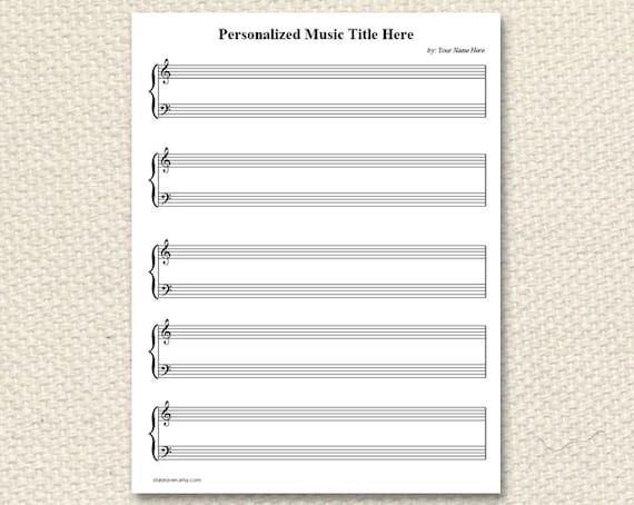PRINTABLE personalized Piano Sheet Music by