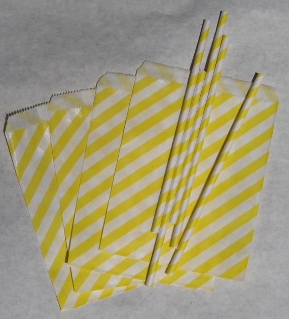 Yellow Stripe Middy Favor Bags, 25 Pack Il_570xn