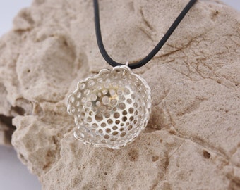 STERLING SILVER PENDANT. Silver Necklace. Organic Textured Necklace. Original Pendant. Textured Pendant. Jewelry Design