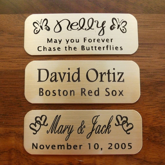 Items similar to Engraved Solid Brass Plate Picture Frame Art Label ...