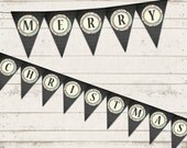 Christmas Decor - Merry Christmas Banner - Holiday Banner - Printable Designs - Chalkboard, Vintage, Stripes - Custom Il_170x135