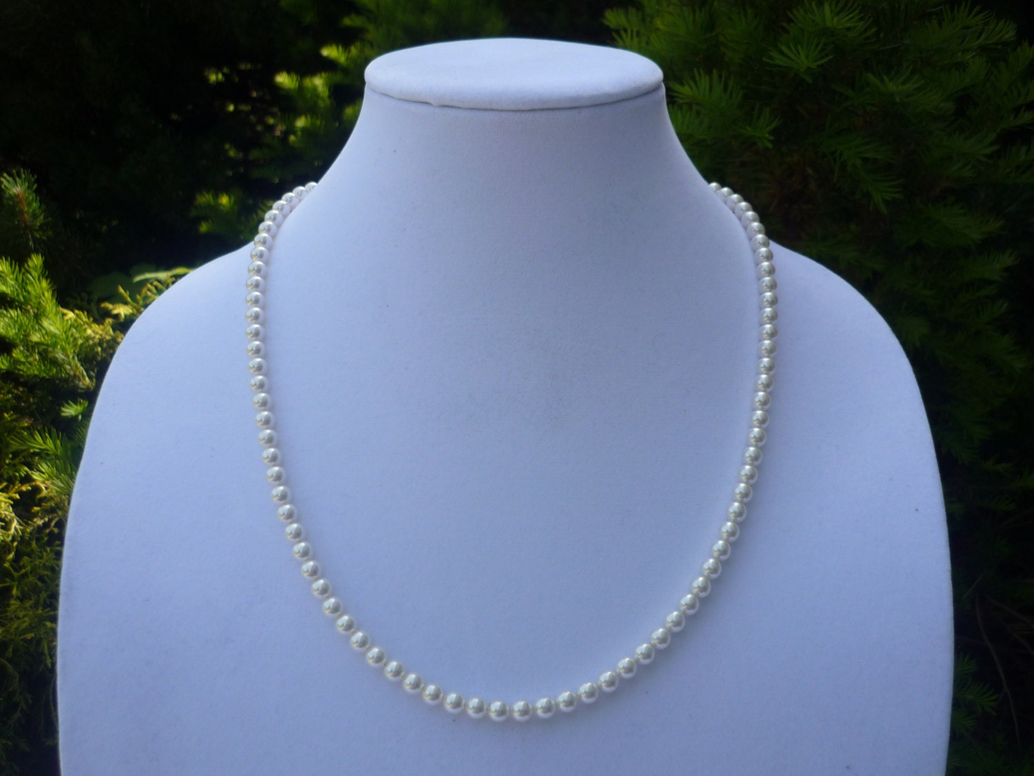 Pearl necklace 22 inch white pearl necklace by ShannonStifel