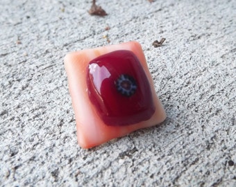 Fused Glass Geometric Double Magnet, Glass Magnet, Strong Office Magnet, Kitchen Decor, Refrigerator Magnet, Art Magnet, Magnet