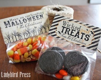 Personalized Halloween Treat Topper - Vintage - PDF