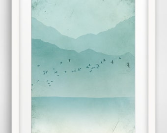 Beach Decor, Large Wall Art, Teal Home Decor, Coastal Decor, Blue Art Print, Oversized Art, Ocean Art, Sea Art, Seascape