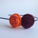 Virginia Tech VT Hokies Maroon Burnt orange fabric flower rose metal headband hair clip college football VA Tech fan gift for her burgundy