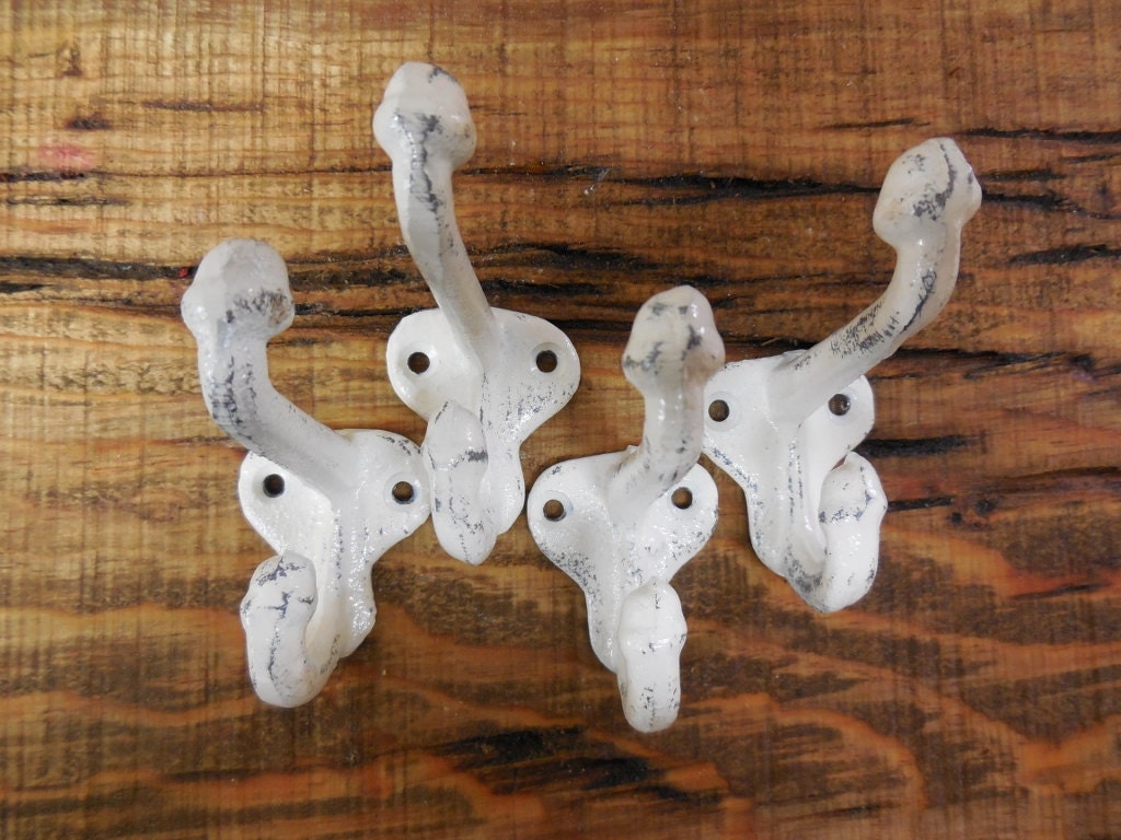 Shabby Chic wall hooks Cast iron hooks French Country wall