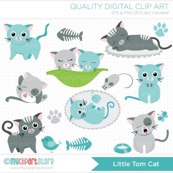 cat clip art etsy - photo #13