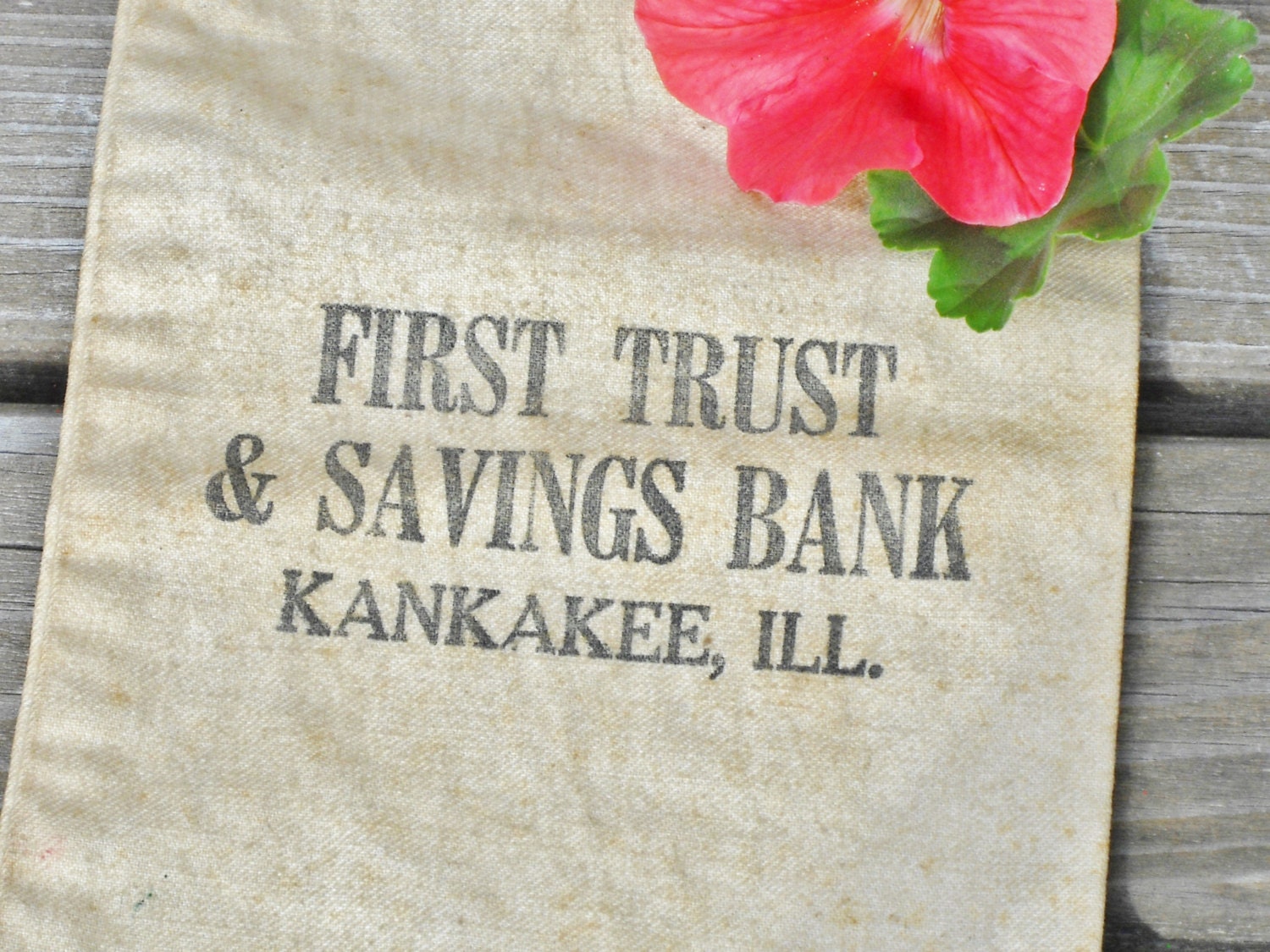 Kankakee Ill Bank Deposit Bag: First Trust Savings Bank IL