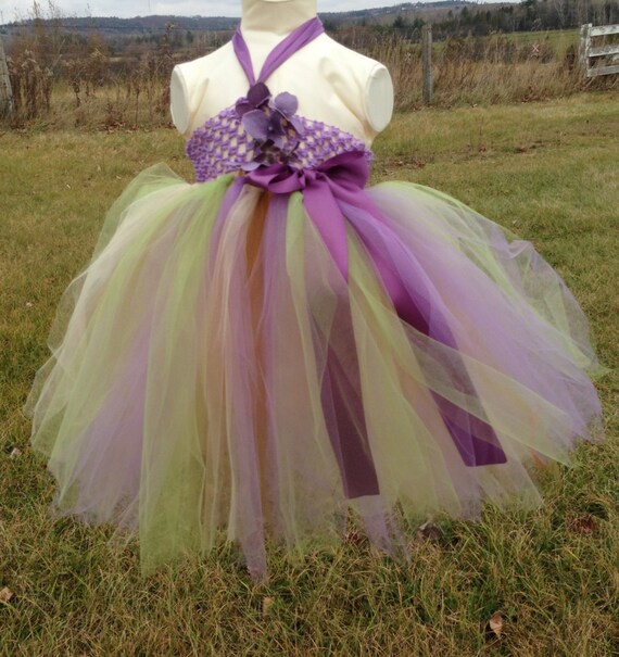 Sage Green Violet Purple tutu dress ready to ship