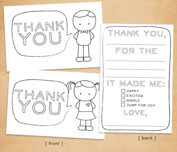 Printable Thank You Card For Kids Fill In And By NutsBoltsPaper
