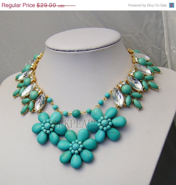 ON SALE turquoise necklace,bubble necklace,beadwork necklace,Beaded ...