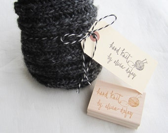 Personalized Knitting Stamp - Custom Hand Knit by stamp - handmade knitting stamp - yarn stamp E0002