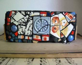 Mosaic Planter, Mosaic Box, Terracotta Planter, Up-cycled Planter, Mosaic Art, Office Storage, Desk Accessory, Southwestern, Office Storage
